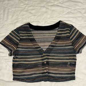 Boho striped crop top